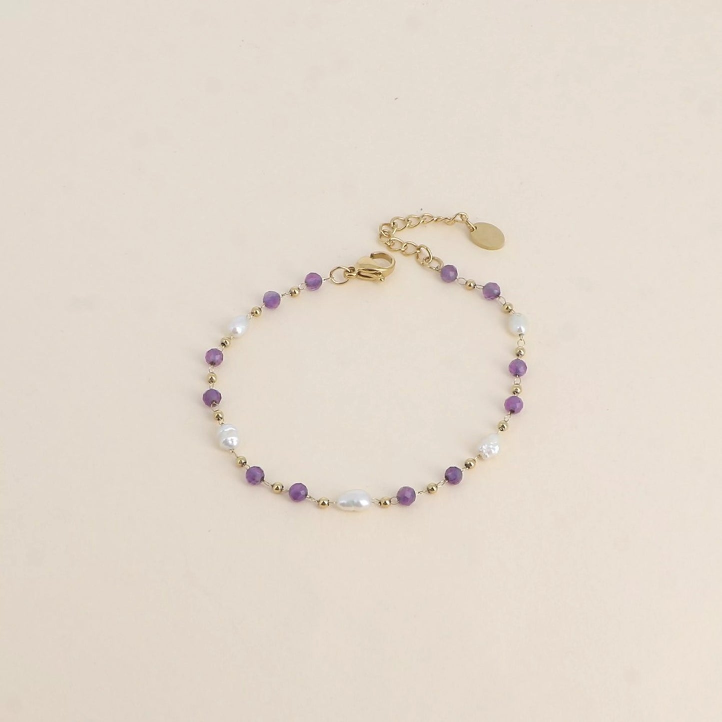 Bracelet perle & améthyste