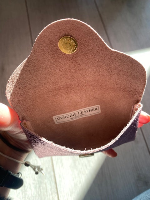 Porte carte en cuir irisé