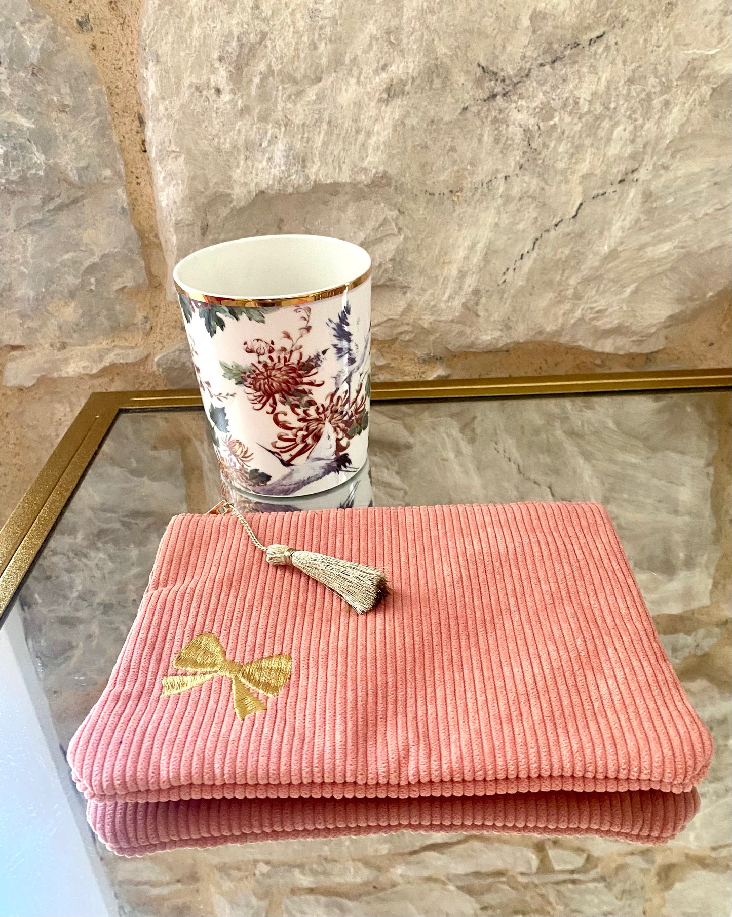 Pochette velours - noeud