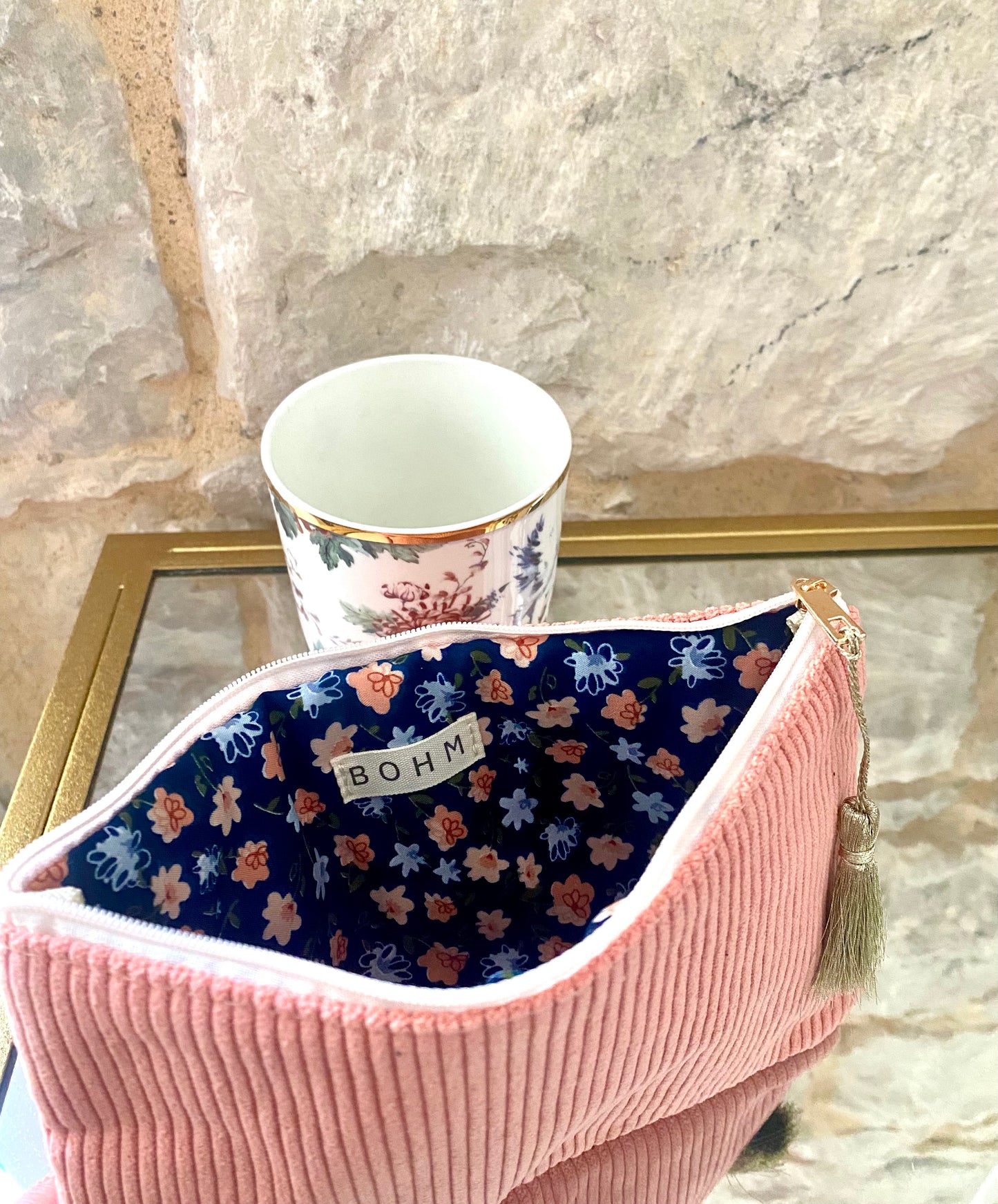 Pochette velours - noeud