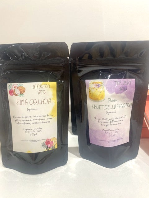 Thé vert Fruit de la passion et infusion Pina Colada BIO