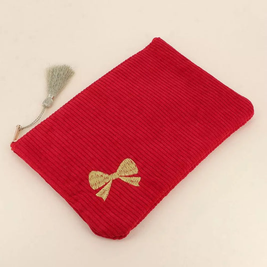 Pochette velours - noeud