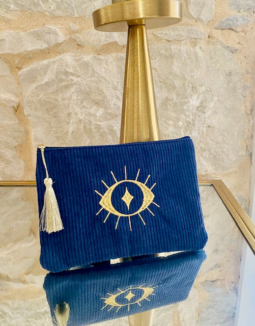 Pochette velours "oeil"