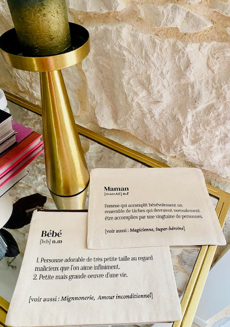 Pochettes définition MAMAN/BEBE en tissu