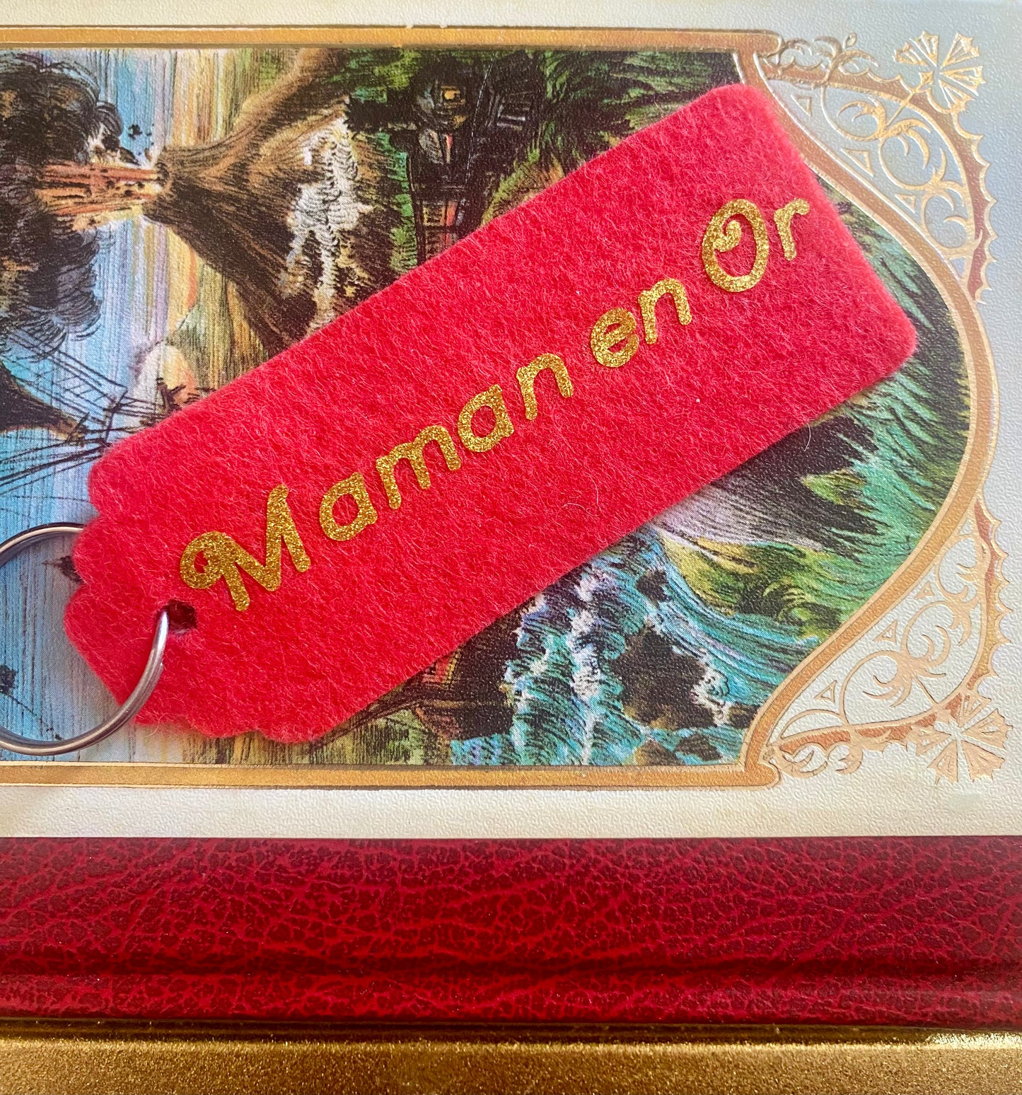 Porte-clef Maman en or