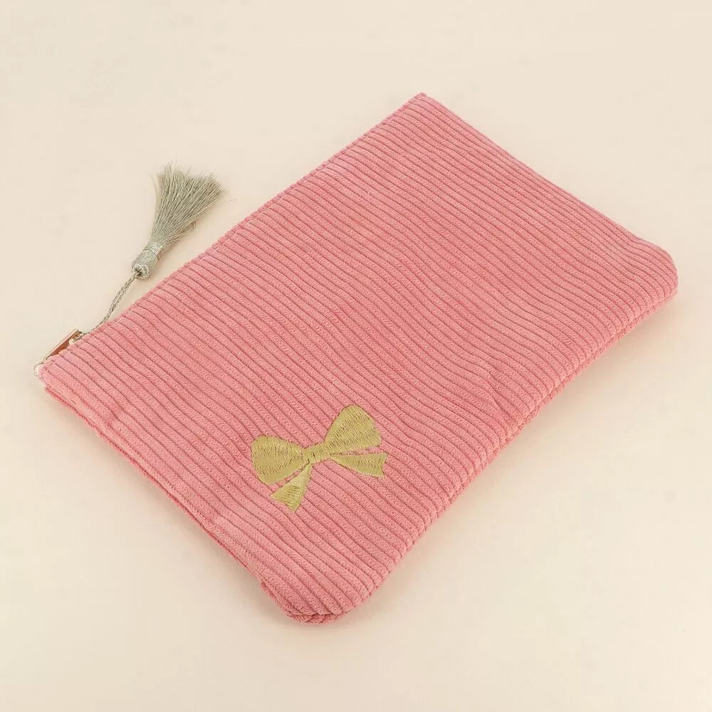 Pochette velours - noeud