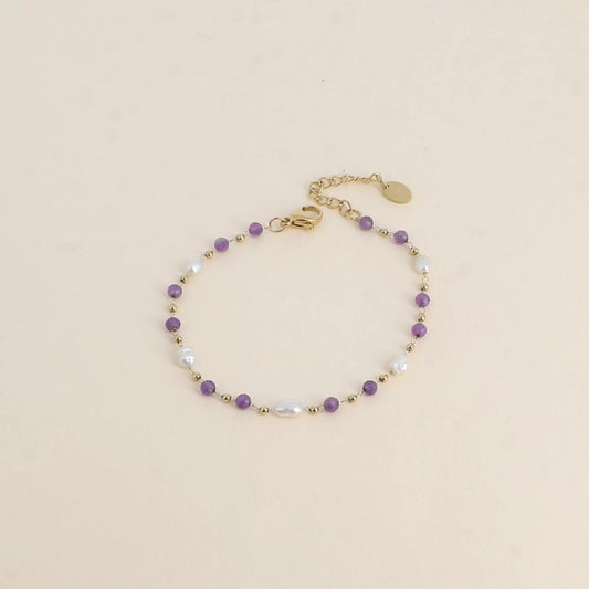 Bracelet perle & améthyste