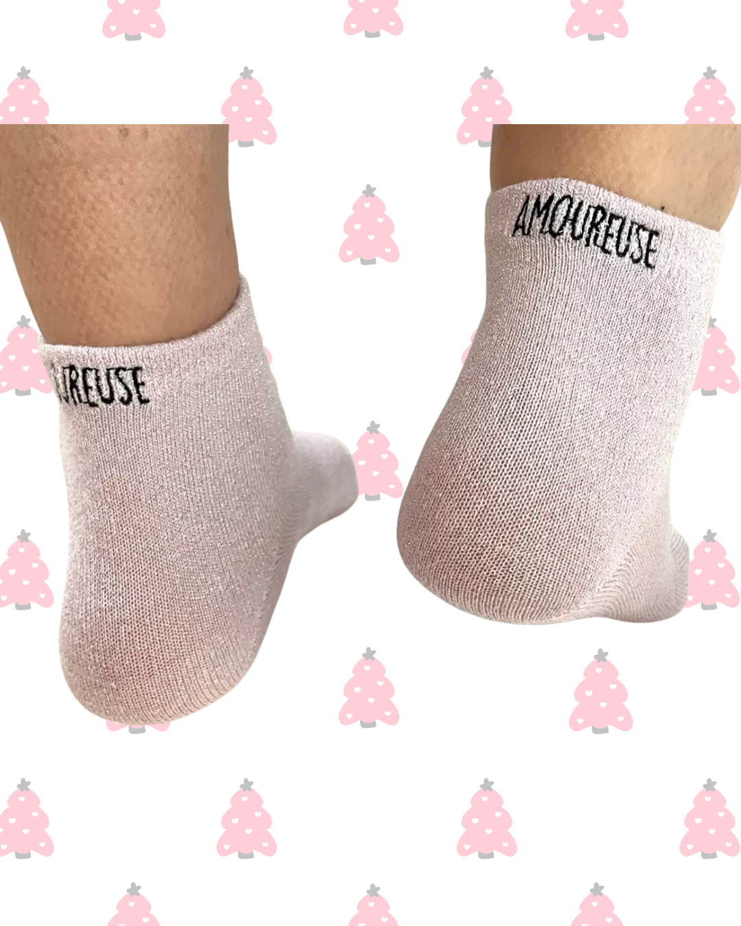 Chaussettes pailletées à message