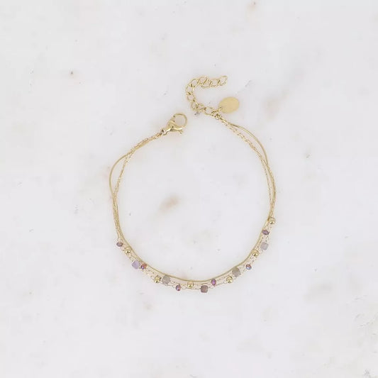 Bracelet 3 rangs - Améthyste